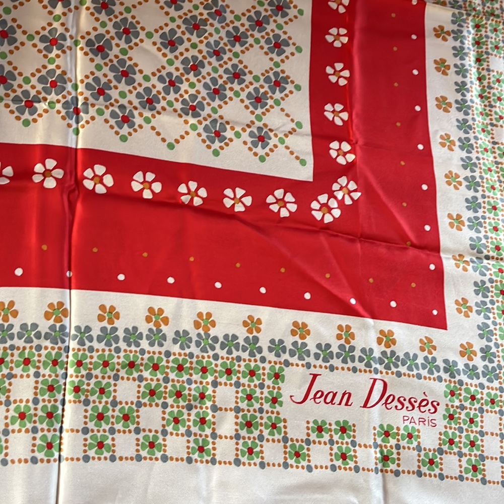 Jean Desses Paris Square Silk Scarf